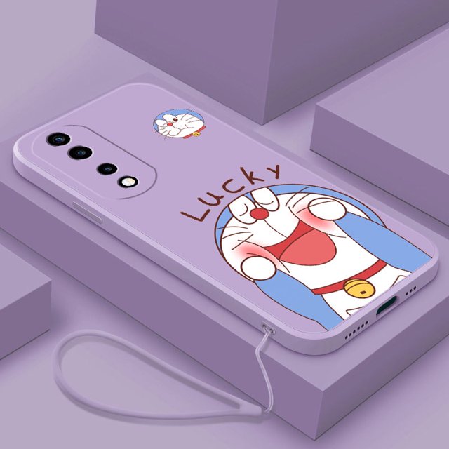 Honor 90 Pro 5G honor90 Lite X8a 5G X6 4G Magic 5 Lucky Cat Doraemon Carcasa Mate De Silicona Líquida Trasera De TPU Funda Blanda