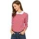 thumbnail image 1 of Allegra K Disfraz de Halloween para mujer, manga larga, blusa a rayas en contraste Peter Pan Rojo XS, 1 of 6