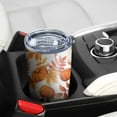 thumbnail image 5 of 20oz Tumblers Fall Pumpkins Leaves Pattern Stainless Steel Vacuum Insulated Double Wall Travel Tumbler Cups Mug with Lid and Straw,Cleaning Brush for Cold & Hot Drinks, 5 of 7