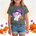 thumbnail image 2 of Kids Halloween Shirts Boys Girls Pumpkin Tops Short Sleeve Shirt Trendy Casual Tee Comfortable Base Layer Outwear, 2 of 8
