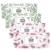 TADA Beauty Facial Cleansing Wipes | Tea Tree & Rose Wet Wipes | Assorted, 4-pack (320 Wipes)