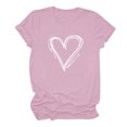 thumbnail image 6 of Zpanxa Valentines Shirts for Women Fashion Crewneck Print Short Sleeve T-Shirt Casual Loose Shirt Pink A, 6 of 6