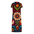 thumbnail image 5 of Robes pour Femmes 2024 Été Surdimensionné Décontracté Manches Courtes Col en V Robe Imprimée Robe Ample 50 % de Réduction!, 5 of 5