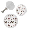 thumbnail image 2 of 4 Pcs Dalmatain Bulldog Knobs for Kitchen Cabinet Cupboard Dresser Bookcase Drawer Pulls Handles Round Home Decor, 2 of 5