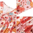 thumbnail image 6 of UVN Women Summer Dresses Short Sleeve V Neck A-Line Midi Dress Ladies Boho Beach Floral Print Sundress, 6 of 9