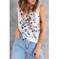 thumbnail image 2 of ABPHQTO Camiseta sin mangas floral con cuello en V y ribete de pestañas para mujer, 2 of 5