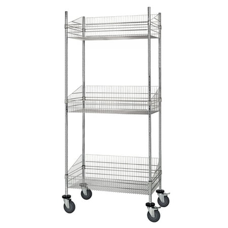 

18 Deep x 36 Wide x 60 High 3 Tier Mobile Deep Basket Unit
