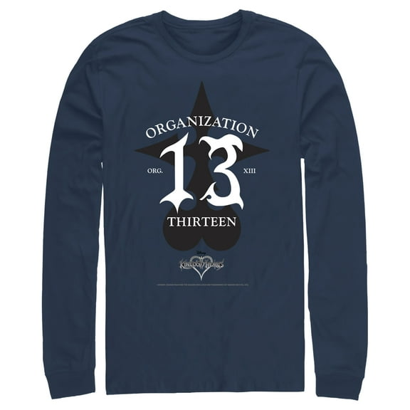 Men's Kingdom Hearts 1 Evil Organization XIII Long Sleeve Shirt Navy Blue Large