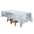 thumbnail image 2 of BalsaCircle 60" x 102" Silver Big Payette Sequin Rectangular Tablecloth Reception Catering, 2 of 8
