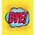thumbnail image 3 of Going Away Party Duvet Cover Set, Comic Book Bubble Text Retro Style Bye Cartoon Design Art, Decorative 3 Piece Bedding Set with 2 Pillow Shams, Queen Size, Pale Blue Hot Pink, by Ambesonne, 3 of 3