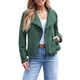 thumbnail image 2 of Chaquetas de Piel Sintética para Mujer, Estilo Ante, Ideales para Otoño e Invierno. Abrigo Corto Abierto por Delante. Verde XXL, 2 of 8