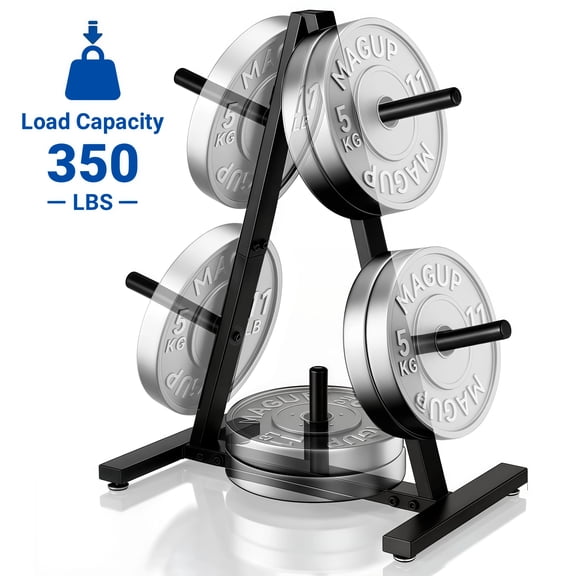 Weight Rack for Plate,POPO Weight Plate Rack Weight Tree,350LBS Max Capacity,Black