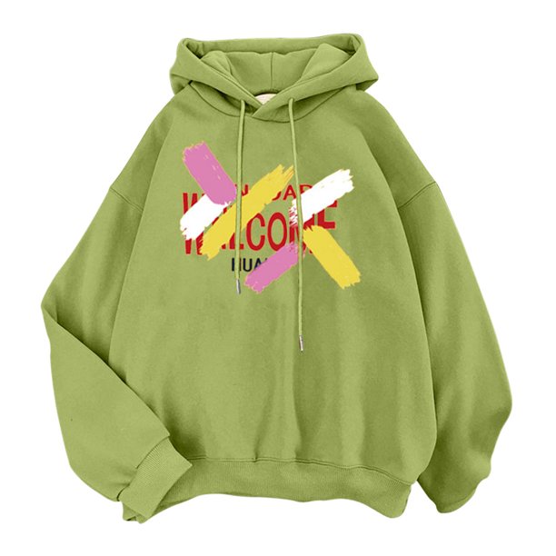 Gibobby Sudadera con capucha mujer, Sudaderas para mujer, sudadera corta de forro polar de otoño(Verde,G)