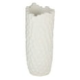 thumbnail image 3 of CosmoLiving by Cosmopolitan  White Porcelain Ceramic Decorative Vase with Hammered Design, 3 of 5