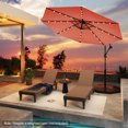 thumbnail image 2 of Gymax 10Ft Offset Hanging Umbrella Patio Outdoor w/ 32 Solar LED Lights Orange, 2 of 10