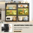 thumbnail image 6 of 4-Tier Kitchen Storage Shelves, Island Table for Kitchen, Metal Shelves Organizer, Microwave Stand, Coffee Bar for Small Spaces, Adjustable Shelves for Pantry, Living Room (13.8"Dx31.5"Wx54.3"H), 6 of 11