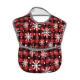thumbnail image 2 of Susaid Buffalo Plaid Snowflakes Print Bibs for Babies Toddlers Adjustable Waterproof Free Soft Durable Bibs for eating with Large Pocket Food Catcher, 2 of 8