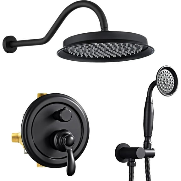 Retro Complete Shower System With Rough-In Valve With 9 Inches Rain Shower Head