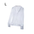 thumbnail image 3 of Minnieouse Abrigo Ropa de protección solar Sudadera con capucha Protector solar Chaqueta elástica de manga larga Señora para acondicionamiento Prendas para la parte del cuerpo Blanco L, 3 of 6