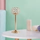 thumbnail image 3 of Candelabros de pilar de cristal, centros de mesa de velas verde azulado, candelabro de mesa 24cm Dorado, 3 of 9