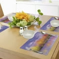 thumbnail image 4 of Ambesonne Autumn Place Mats Set of 4, Fall Season Trees River, Standard Size, Lavender Yellow, 4 of 6