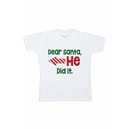 

7 ate 9 Apparel Funny Kids Santa Christmas T-Shirt 2T White