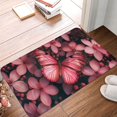 thumbnail image 4 of Pofeuu pink butterfly Print Flannel Doormats Rug16"x24"Rug Washable Doormats Indoor Outdoor Rugs for Layered Front Door Mats, Porch, Kitchen, Entryway, 4 of 7