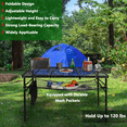 thumbnail image 3 of Petoto Folding Grill Table, 35'' x 23'' Adjustable Height Collapsible Table for Camping Cooking BBQ RV Picnic, Portable Aluminum Metal Grill Stand, 3 of 12