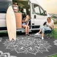 thumbnail image 2 of Findosom 5'x8' Waterproof Boho Outdoor Rug, Foldable Reversible Plastic Straw Rug, Large Patio Rug for Outdoors, RV, Patio, Backyard, Deck, Picnic, Beach, Camping Gray, 2 of 6