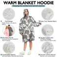 thumbnail image 5 of Wearable Oversized Blanket,White Skull Bone Pattern Wearable Blanket Hoodie for Adults,Cozy Hooded Blankets with Super Pockets,Super Warm Fuzzy Pullover for Women & Men, 5 of 6