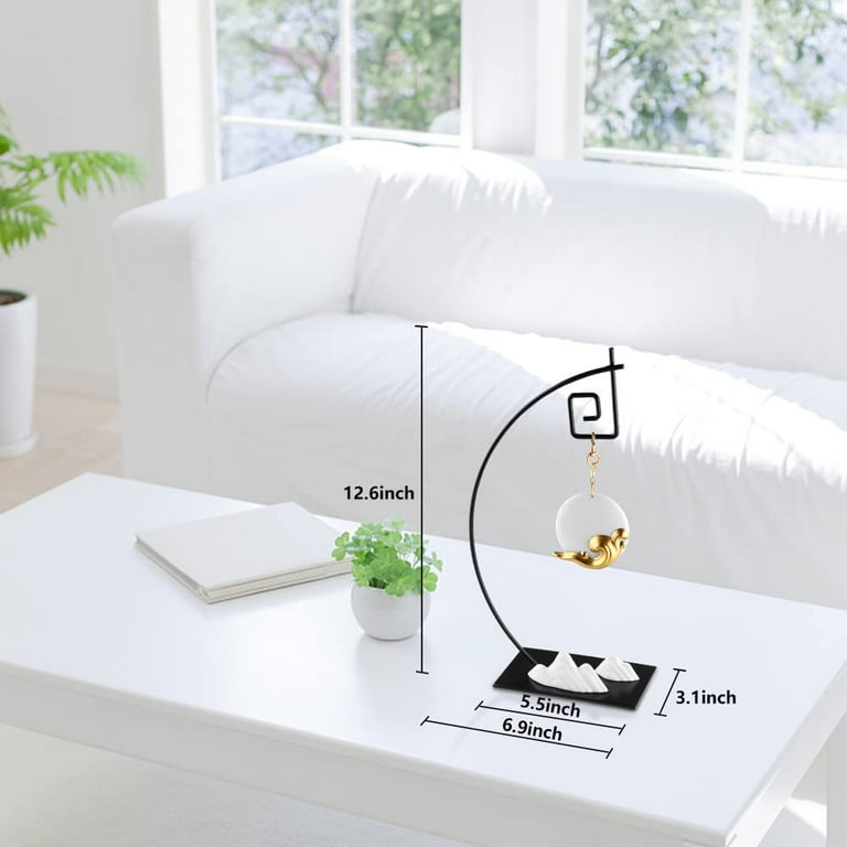 Elegant Incense Holder With R-Shaped Rack - Inverted Design, Wood & Iron, For Meditation & Home Decor