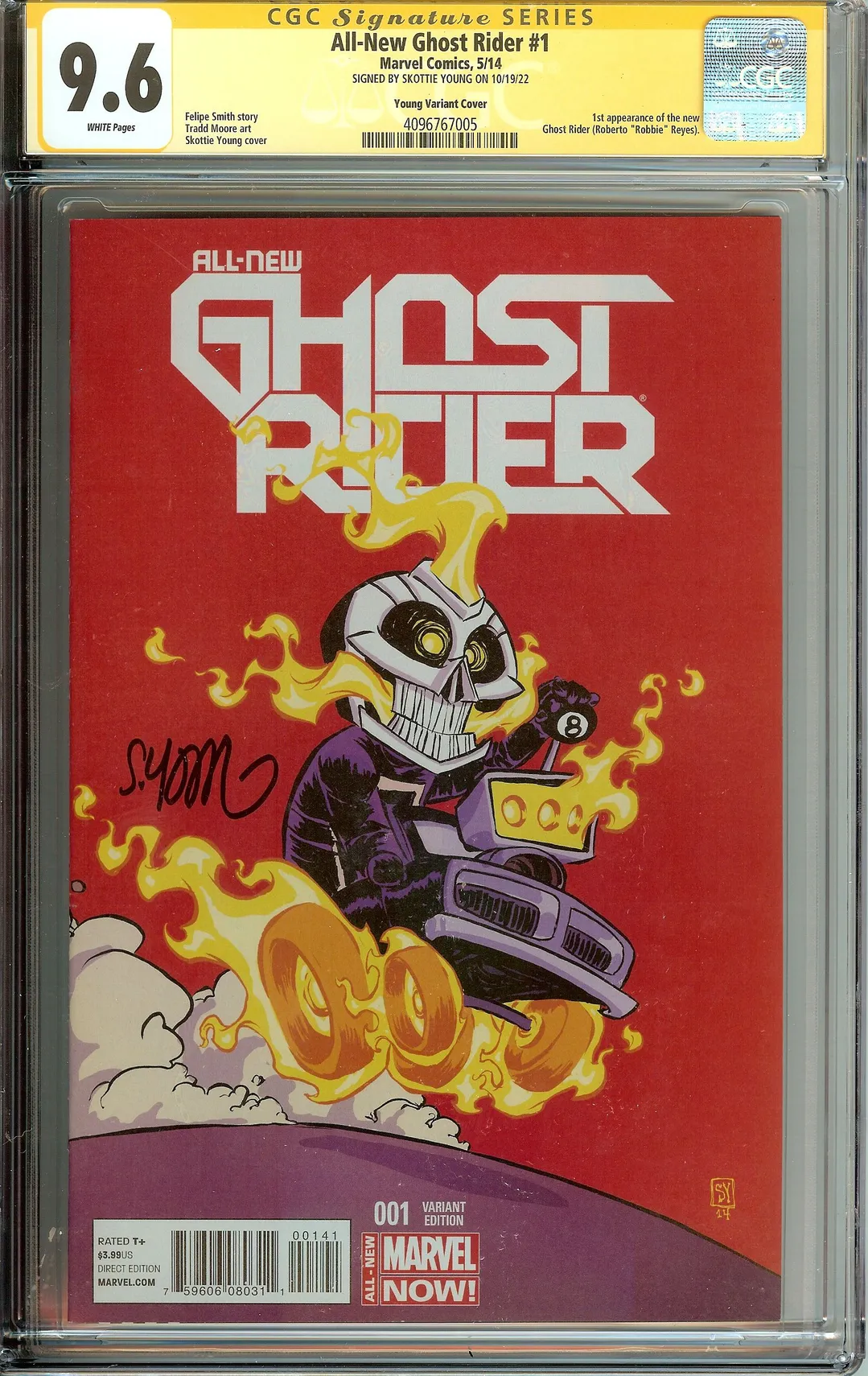 All New Ghost Rider #1 CGC 9.6 Signed Skottie Young 1st Robbie Reyes Appearance