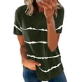 thumbnail image 5 of Summer Short Sleeve T Shirt, Women Short Sleeve T Shirt Loose Cut Stripes Pattern For Office ANGGREK Otros, 5 of 5