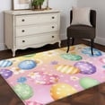 thumbnail image 3 of Easter Colorful Eggs Area Rugs 2.7'x5', Washable Small Throw Rugs for Kitchen Bedroom, White Daisy Spring Flowers Indoor Outdoor Rug Non-Slip Low Pile Carpet Runner Reversible Floor Mats, 3 of 8