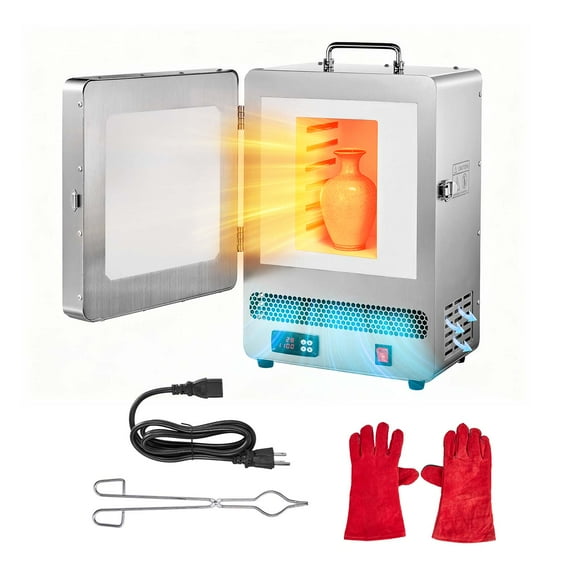 VEVOR Electric Melting Furnace, 1650W Electric Kiln, Digital Melting Furnace with Max Temperature 2192℉/1200℃ for Lost-Wax Casting, Clay DIY