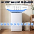 thumbnail image 3 of edx Compact Washer, 7.7 LBS Fully Automatic Washing Machine with 10 Wash Cycles, Mini Washer for Homes, Apartments & Dorm Rooms, White, 3 of 9