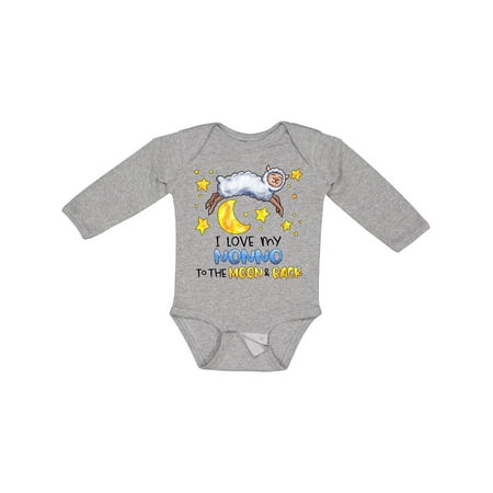 

Inktastic I Love My Nonno to the Moon and Back Cute Sheep Gift Baby Boy or Baby Girl Long Sleeve Bodysuit