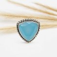 thumbnail image 3 of Natural Chalcedony Gemstone Oxidized Silver Ring – 925 Sterling Silver Ring Handmade Triangle Cut Vintage Jewelry for Women, 3 of 6