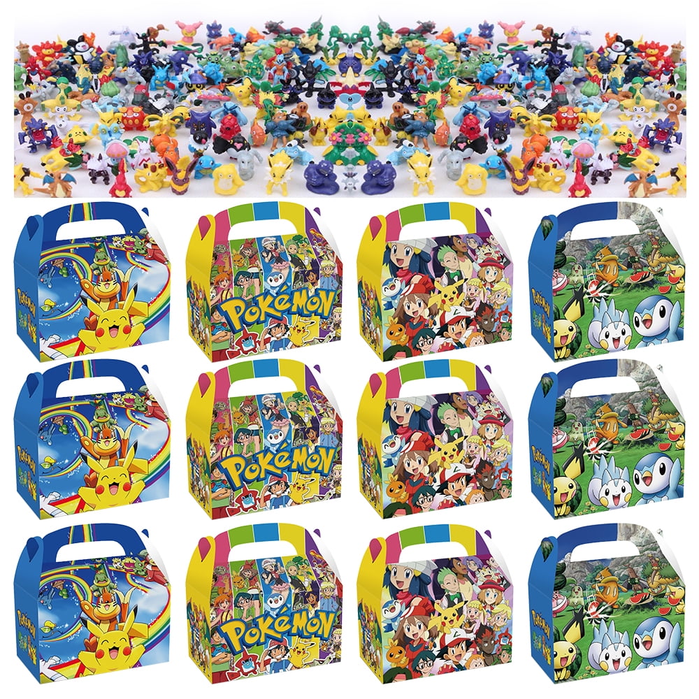 32Pcs Pokemon Party Favors Gift Box Hot Kids Mini Figures Birthday Party  Supplies Decorations Halloween Christmas Goodie Bag Stuffers for Fans and