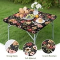 thumbnail image 4 of Pioneer Flower Floral Print Pattern Square Fitted Tablecloth with Elastic Edge,Square Table Cover,Washable Elastic Table Cover for Home Kitchen Party Decor 36"x36", 4 of 6