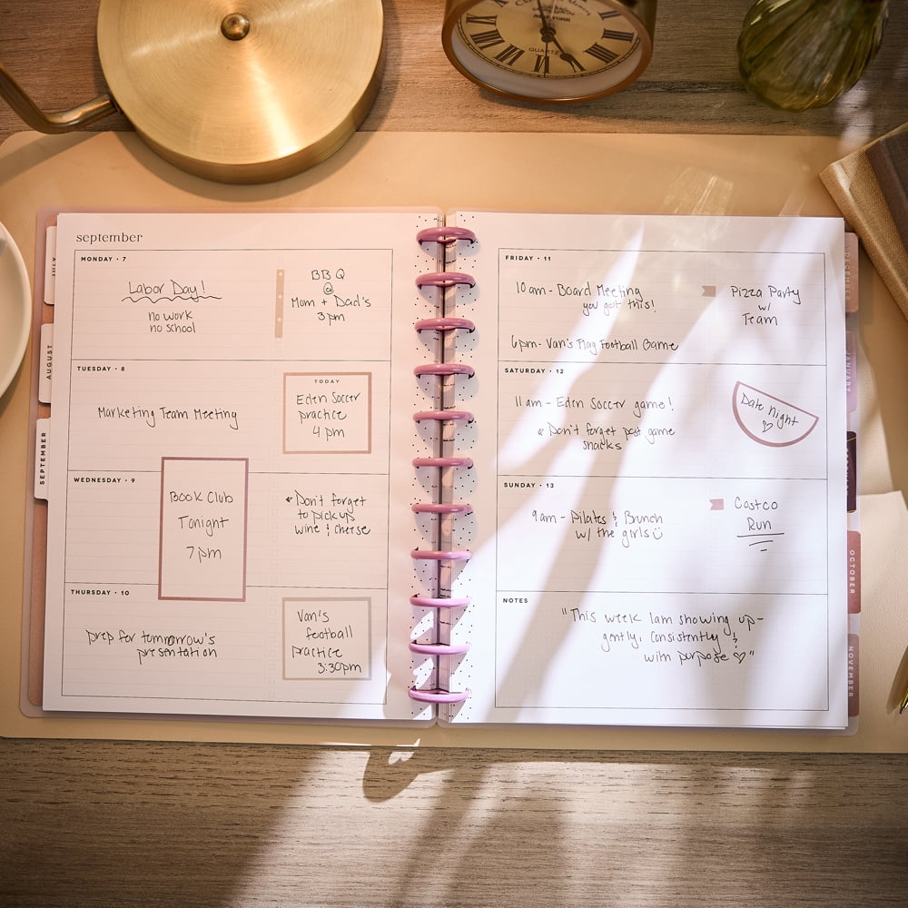 Happy Planner Gradient Glow Dated 12-Month Planner, July 2026 – June 2027, Big Size, Horizontal Layout, Disc-Bound, 3 Bonus Months, 2 Sticker Sheets, 8.5" x 11"