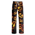 thumbnail image 5 of Womens Pajama Pants Halloween Bat Ghost Print Stretch Elastic Waist Casual Pjs Bottoms, 5 of 5