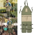 thumbnail image 2 of Delantal largo de jardinería con protector de piernas ajustable, de tela impermeable, para trabajos de jardinería al aire libre, poda y mantenimiento, 2 of 8