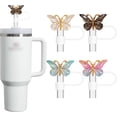 thumbnail image 1 of Tapones Brillantes para Popotes de Stanley Cup 30 y 40 oz – 4 Piezas de Cubiertas de Silicona Reutilizables con Confeti Brillante, Accesorios Universales para Tazas Simple Modern, 1 of 4