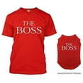 thumbnail image 1 of The Boss/The Real Boss Matching Dog Shirt & Owner T-Shirt (Red, Small Mens/Large Dog), 1 of 2
