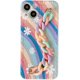 thumbnail image 1 of Funda suave para iPhone con correa de pulsera de flores de arcoíris (colorido, iPhone 13) JM, 1 of 6