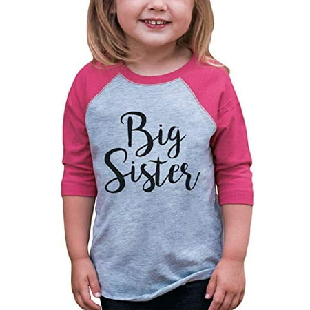 

7 ate 9 Apparel Girl s Big Sister Pink Baseball Tee