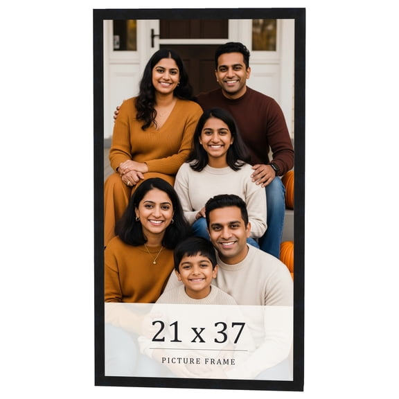 21x37 Frame Black Real Wood Picture Frame Width 0.75 inches | Interior Frame Depth 0.5 inches |