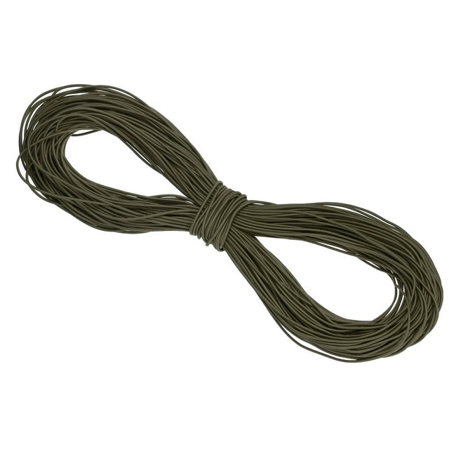 Uxcell Elastic Cord Heavy Stretch String Rope for Crafting DIY Sewing Hook Straps Camping Tie Down Strap Army Green 2mm x 100m