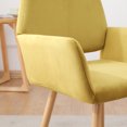 thumbnail image 6 of Velet Upholstered Side Dining Chair with Metal Leg(Yellow velet+Beech Wooden Printing Leg),KD backrest, 6 of 9